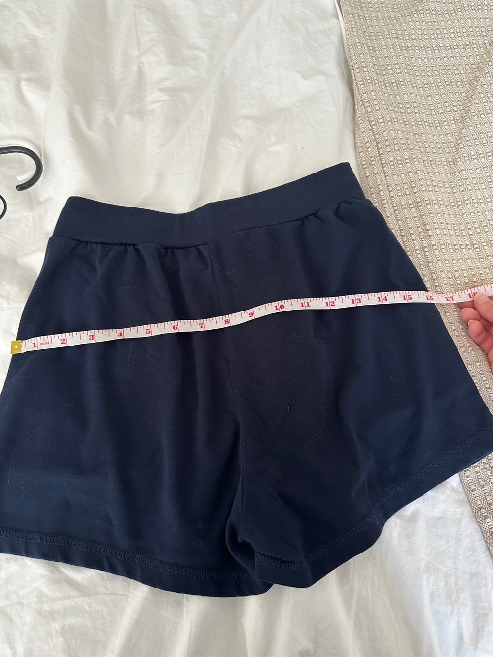 Women's Navy Athletic Drawstring Lounge Shorts - Picture 4 of 4